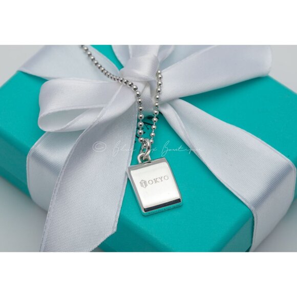 Extremely Rare Tiffany & Co Square Tag Maker's Necklace "Tokyo Japan Exclusive" - Picture 6 of 10